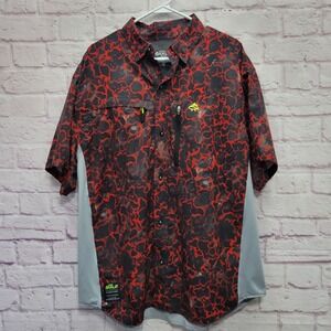 Loco Skailz Fishing Shirt XL Button Up Vented Performance Angler Y2K Fishingcore